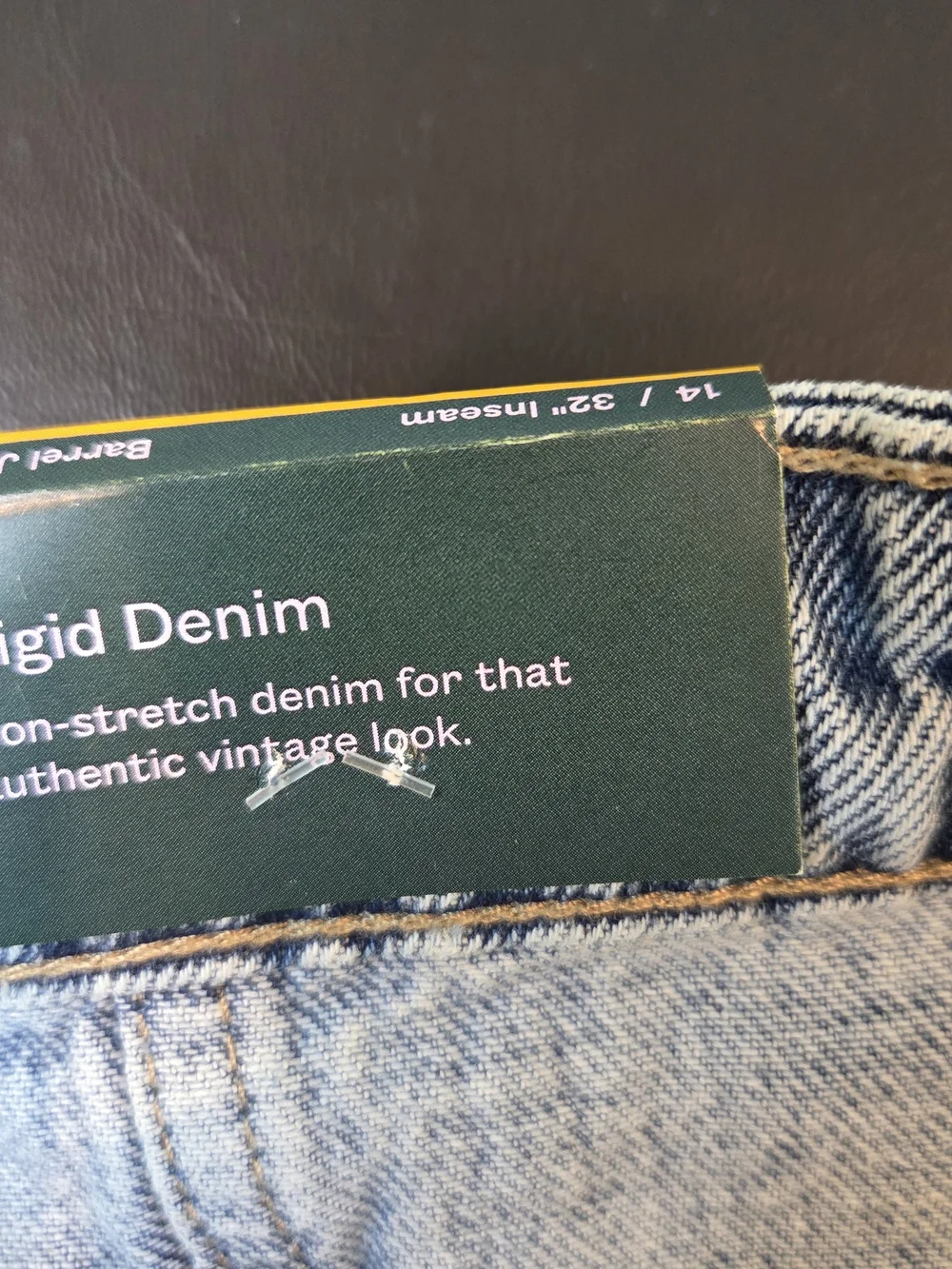 Wild Fable Mid-Rise Barrel Jean Light Wash Size 14 NWT Rigid Denim 32" Inseam - Picture 6 of 14